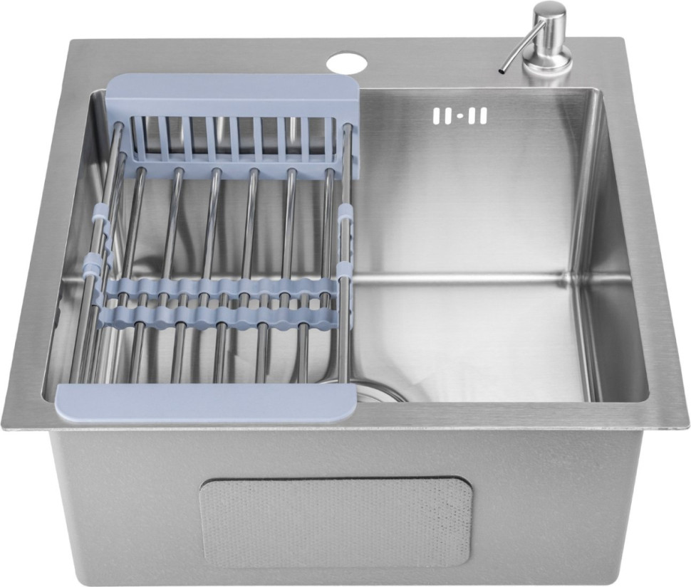 Кухонная мойка Saniteco 4848 + Spike F9S07000 (хром, с сифоном, дозатором и коландером) Кухонная мойка Saniteco 4848 + Spike F9S07000 (хром, с сифоном, дозатором и коландером)