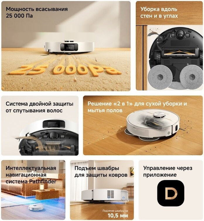 Робот-пылесос Dreame Robot Vacuum L50 White RLL43SA (евровилка, белый)