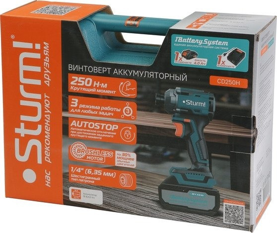 Винтоверт Sturm CD250H (с 1-им АКБ, кейс)