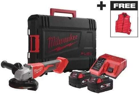 Угловая шлифмашина Milwaukee BLSAG125XPDMC-402X 4933499460 (с 2-мя АКБ, кейс)