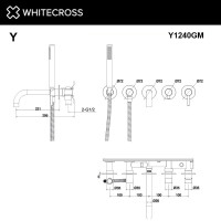 Смеситель Whitecross Y Y1240GM (оружейная сталь)