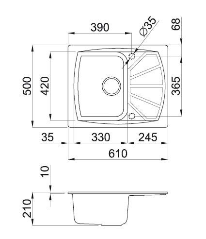 Кухонная мойка Elleci Living 125 G40 Full Black/Nero