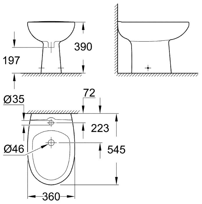 Унитаз Grohe Bau Ceramic 39432000