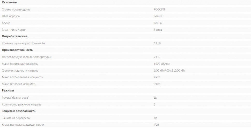 Тепловая завеса Ballu BHC-M10T09-PS