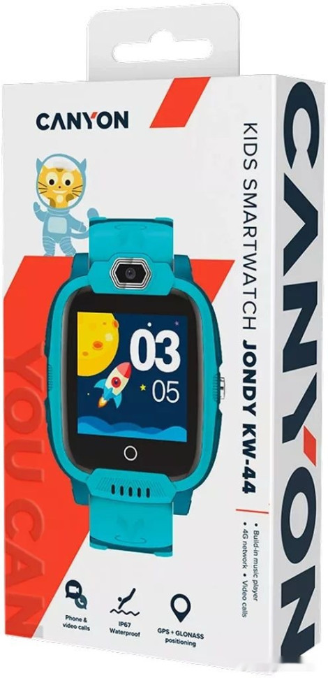 Детские умные часы Canyon Jondy KW-44 (бирюзовый) Детские умные часы Canyon Jondy KW-44 (бирюзовый)