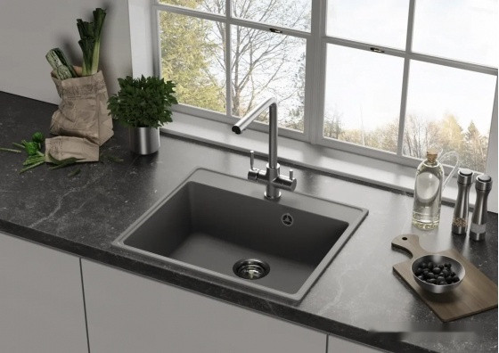 Кухонная мойка Ulgran QUARTZ Forte 580-04 (платина)