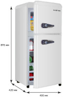 Холодильник с верхней морозильной камерой HARPER HRF-T120M (белый)