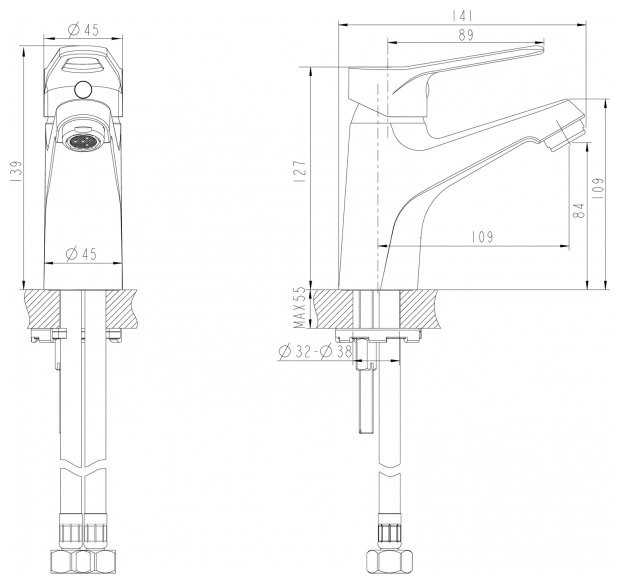 Смеситель Bravat Eco-D F193158C