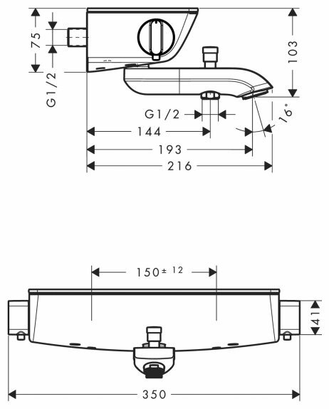 Смеситель Hansgrohe Ecostat 13141000 Смеситель Hansgrohe Ecostat 13141000