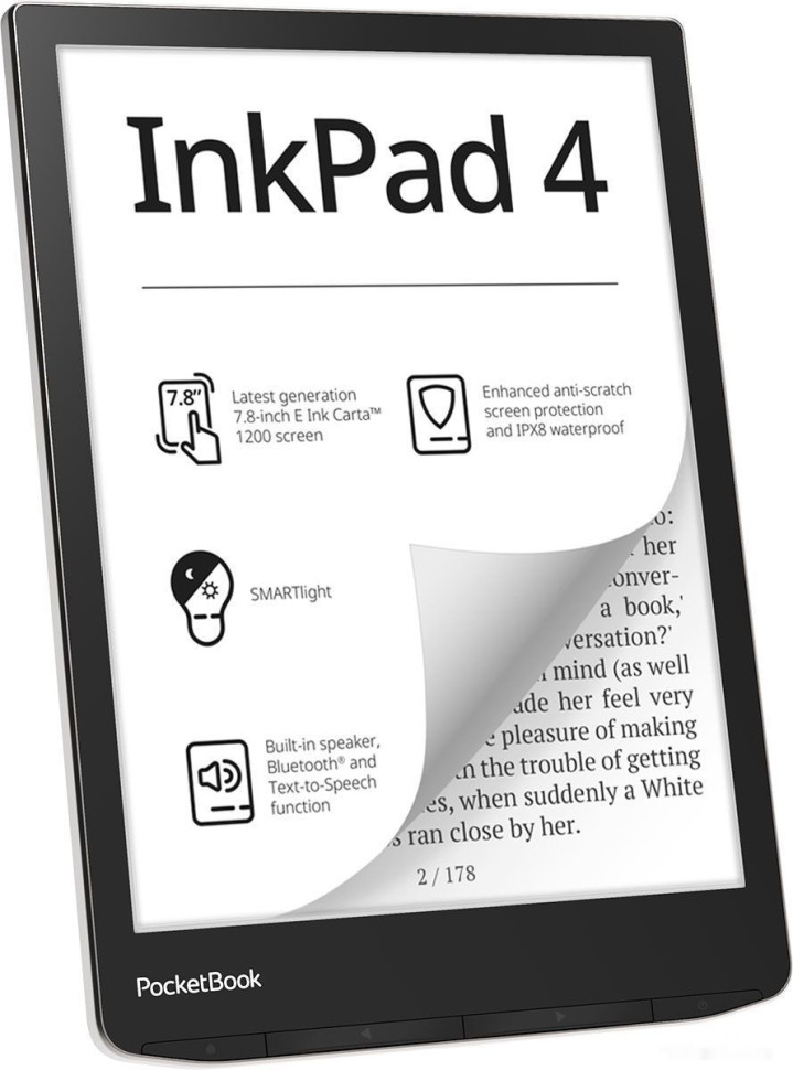 Электронная книга PocketBook 743G InkPad 4 (черный/серебристый) Электронная книга PocketBook 743G InkPad 4 (черный/серебристый)