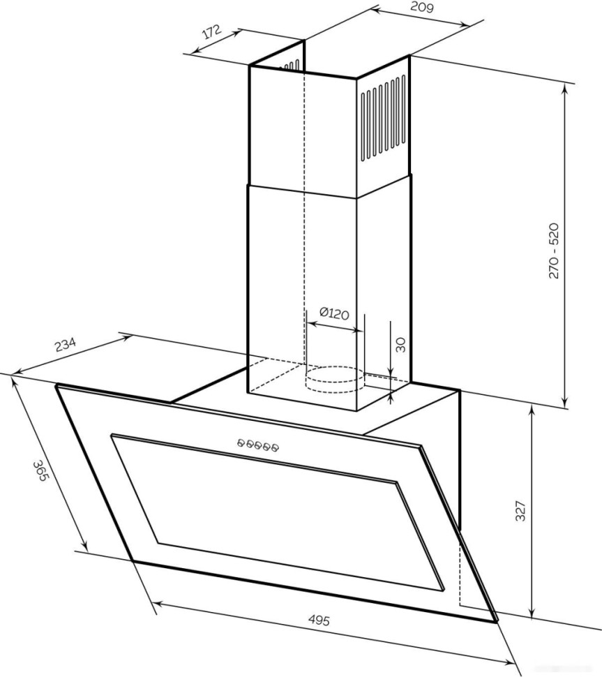 Вытяжка LEX Mio G 500 (слоновая кость)