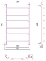 Полотенцесушитель Сунержа Галант+ 800х500 051-0200-8050