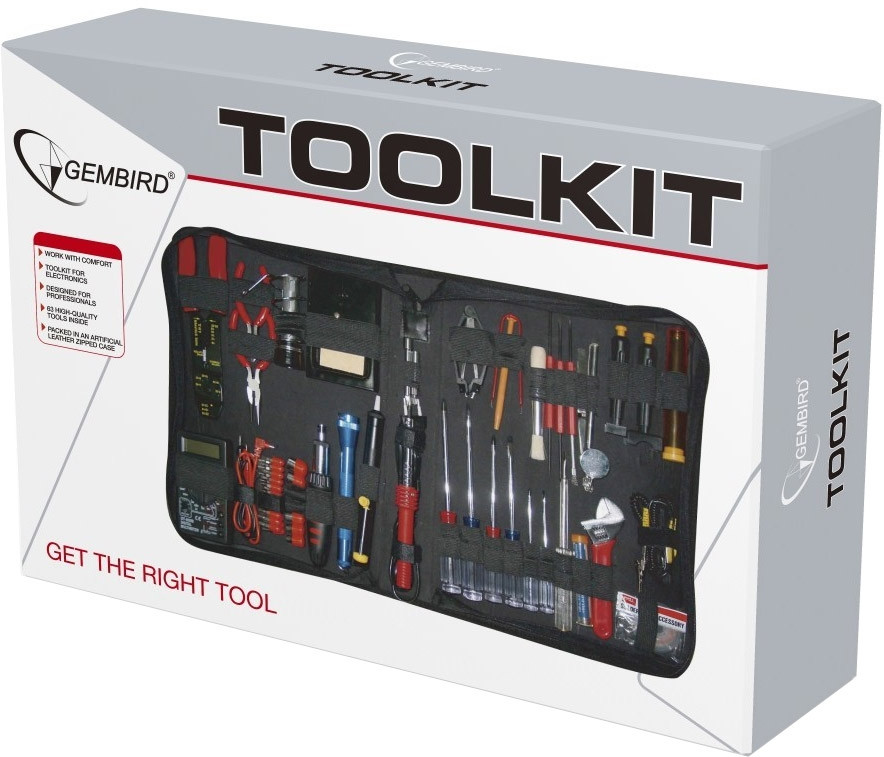 Набор инструментов Gembird TK-ELECC 63 предмета Набор инструментов Gembird TK-ELECC 63 предмета
