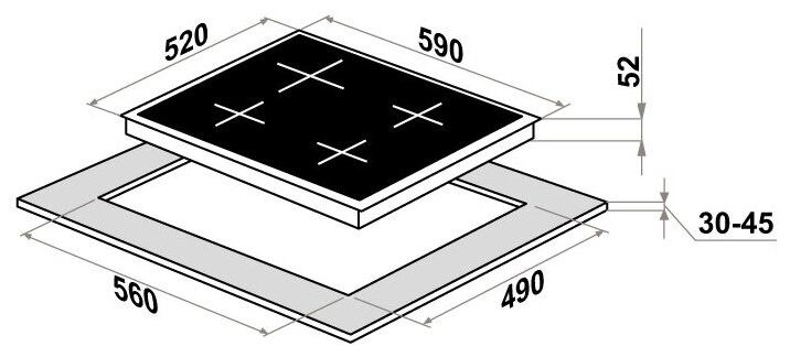 Варочная панель HOMSair HVC64BK