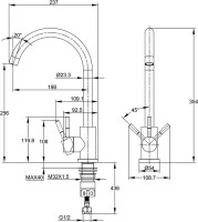 Смеситель Cersanit Cомо однорычажный 68244 (хром)
