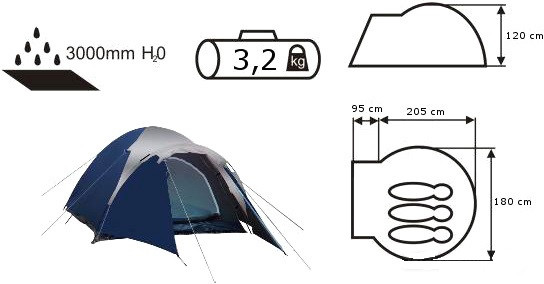 Палатка Acamper Acco 3 (Синий)