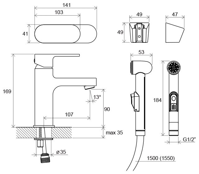 Смеситель Ravak Chrome CR 112.00 Смеситель Ravak Chrome CR 112.00