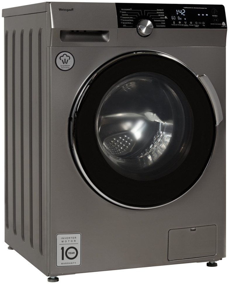 Стиральная машина Weissgauff WM 5649 DC Inverter Steam Silver Стиральная машина Weissgauff WM 5649 DC Inverter Steam Silver