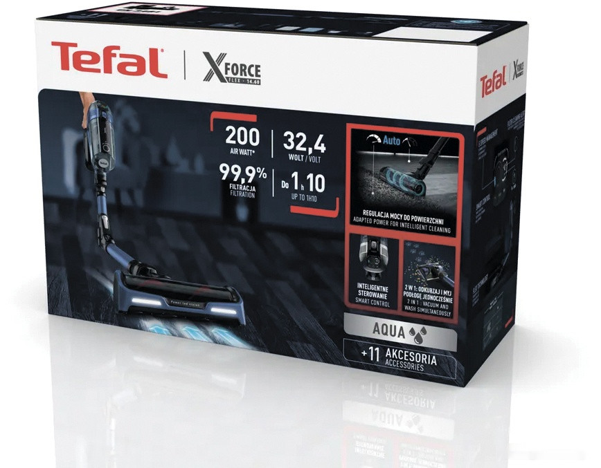 Вертикальный пылесос с влажной уборкой Tefal X-Force Flex 14.60 Aqua TY99C0WO Вертикальный пылесос с влажной уборкой Tefal X-Force Flex 14.60 Aqua TY99C0WO