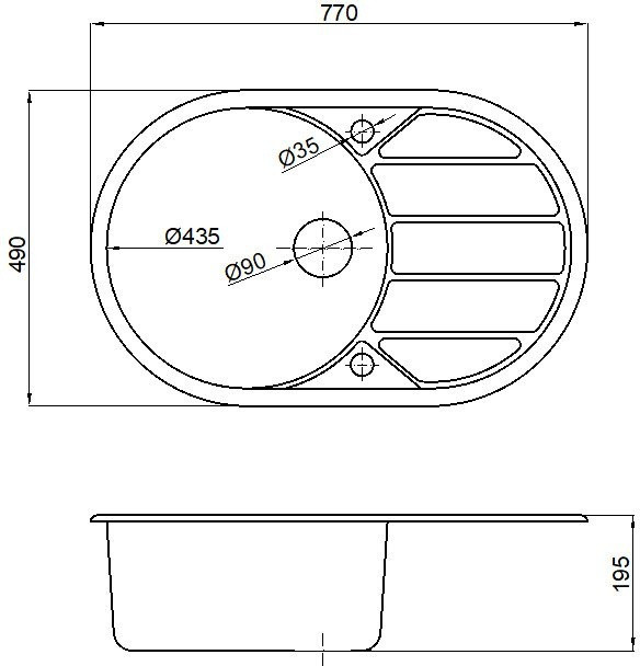 Кухонная мойка Marblan Elon R (бежевый)
