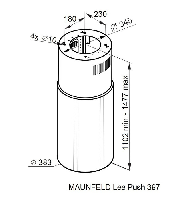 Вытяжка Maunfeld Lee Push 397 (черный)