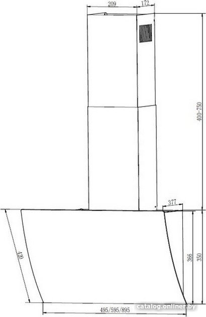 Вытяжка Elikor Wave 50 BK Вытяжка Elikor Wave 50 BK