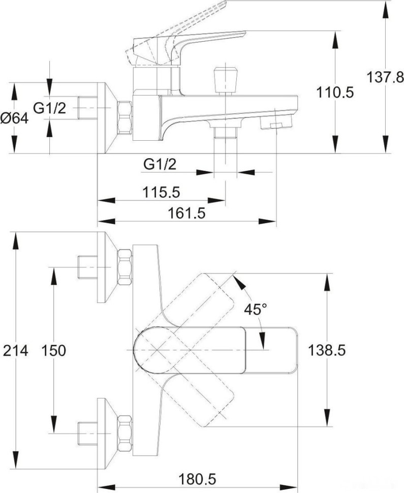 Смеситель Cersanit Nature 64514