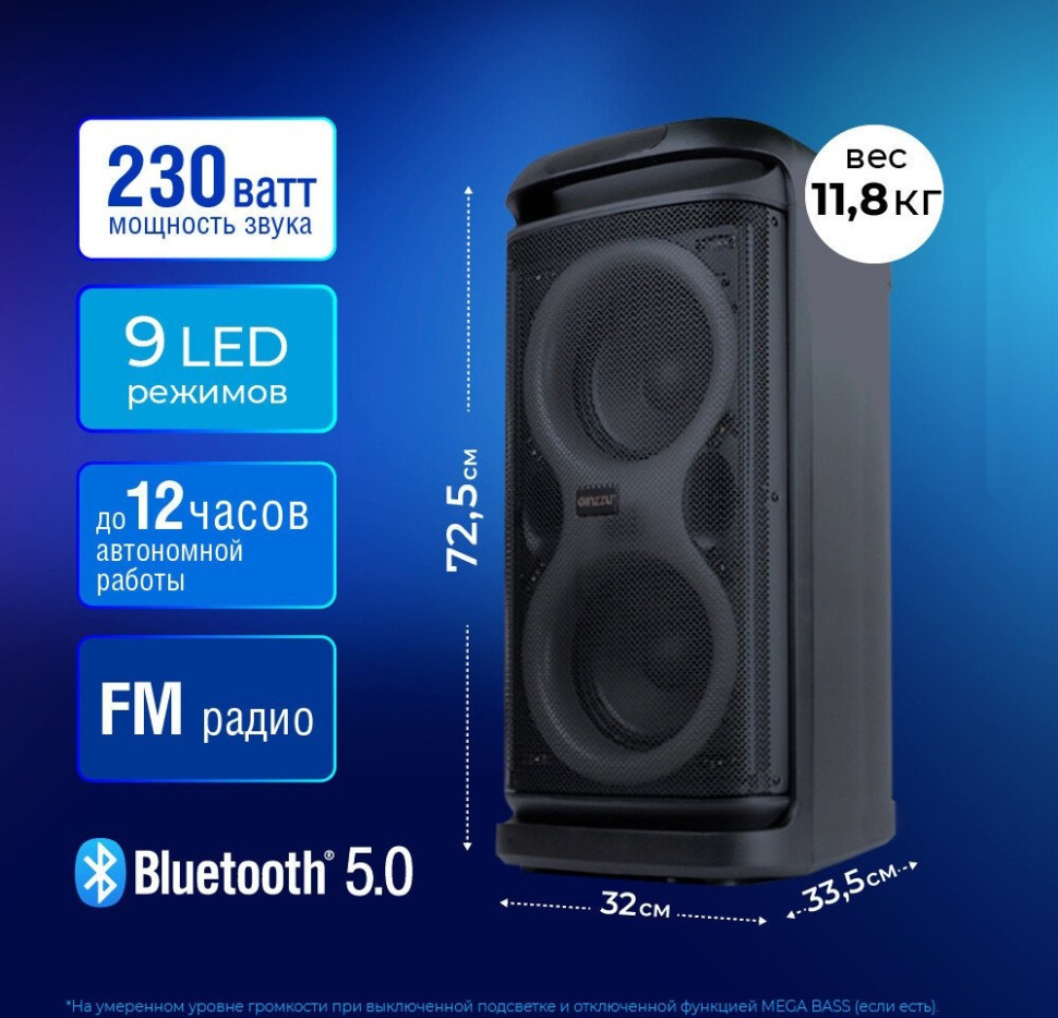 Портативная акустика Ginzzu GM-118