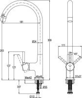 Смеситель Cersanit Elio однорычажный 68261 (черный)