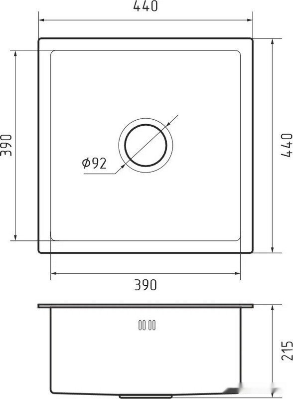 Кухонная мойка GranFest Metal нержавеющая сталь AISI 304 GF-4444 (с сифоном) Кухонная мойка GranFest Metal нержавеющая сталь AISI 304 GF-4444 (с сифоном)