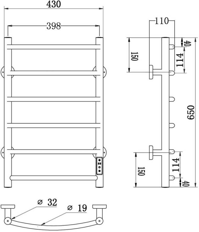 Полотенцесушитель Roxen Santi BK-109AW-6T 11030-4365W (белый) Полотенцесушитель Roxen Santi BK-109AW-6T 11030-4365W (белый)