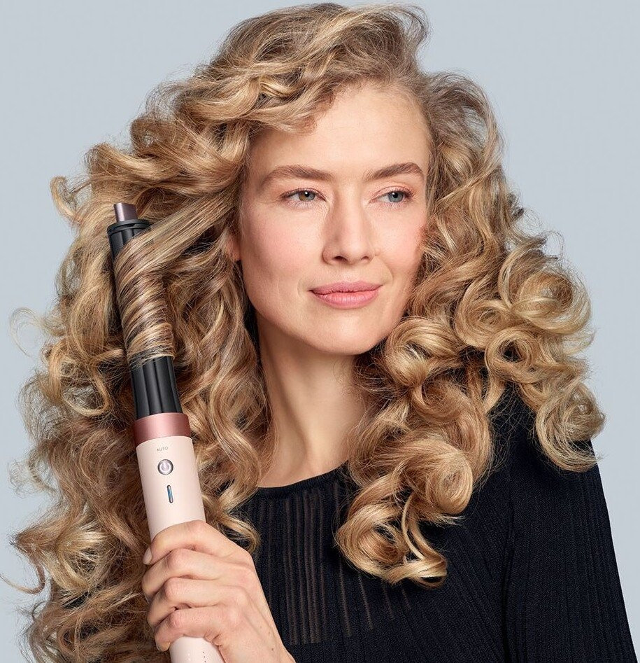 Фен Dyson Airwrap Complete Long HS08 i.d. (с переходником на евровилку, янтарный шелк)