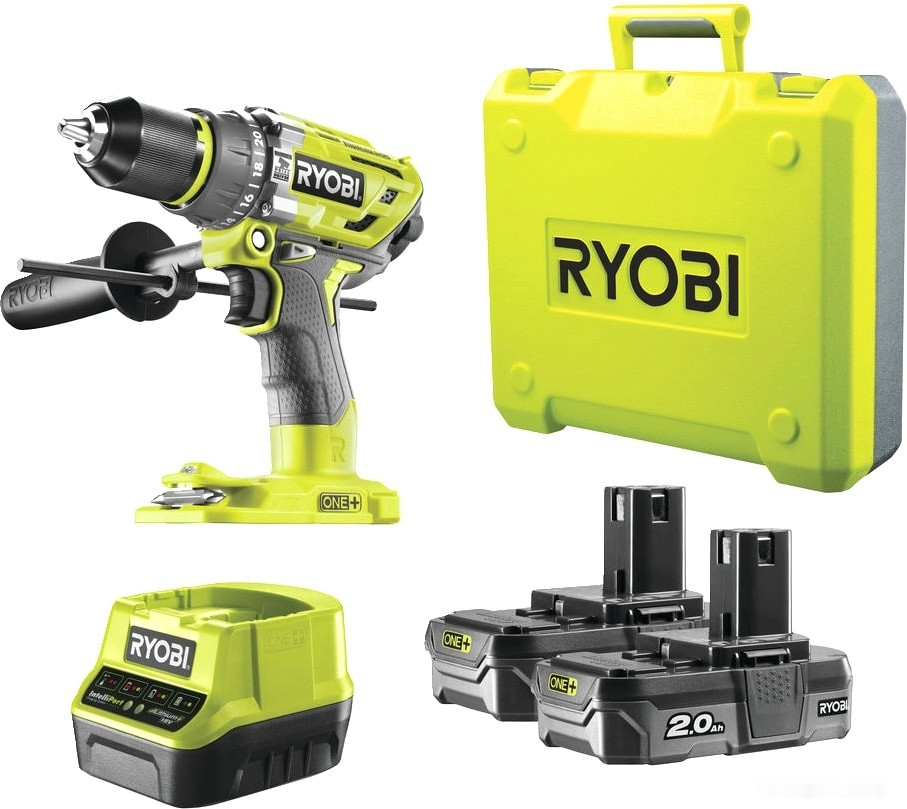 Дрель-шуруповерт Ryobi R18PD7-220B 5133004295 (с 2-мя АКБ, кейс) Дрель-шуруповерт Ryobi R18PD7-220B 5133004295 (с 2-мя АКБ, кейс)