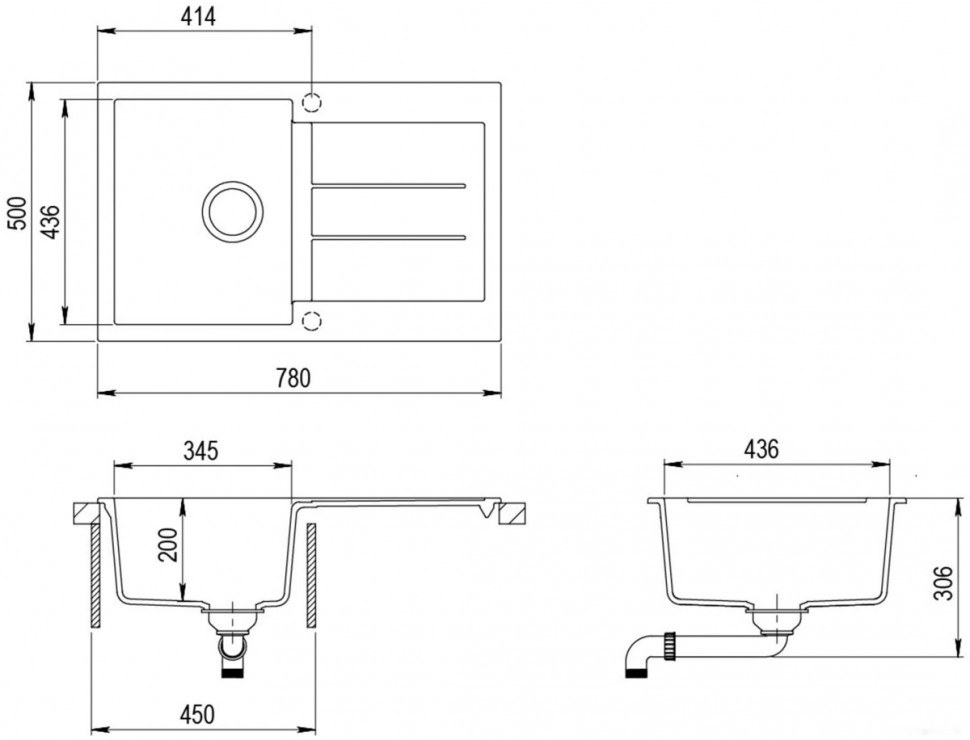 Кухонная мойка AquaSanita Tesa SQT 101 221 AW light grey