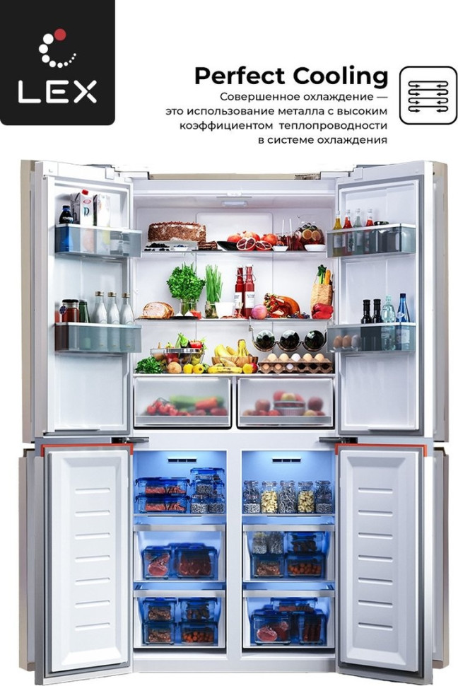 Четырёхдверный холодильник LEX LCD450WOrID