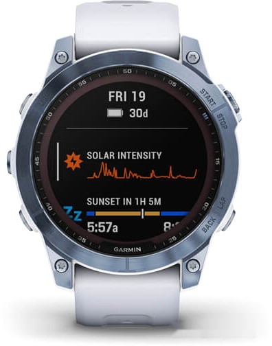 Умные часы Garmin Fenix 7 Sapphire Solar 47 мм (голубой минерал/белый камень) Умные часы Garmin Fenix 7 Sapphire Solar 47 мм (голубой минерал/белый камень)