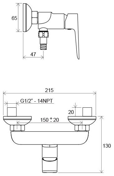 Смеситель Ravak Classic CL 032.00/150 Смеситель Ravak Classic CL 032.00/150