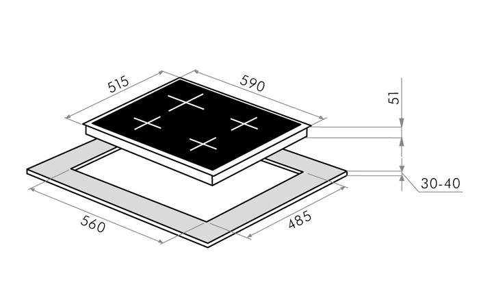 Варочная панель Maunfeld EGHE.64.3STS-EW Варочная панель Maunfeld EGHE.64.3STS-EW