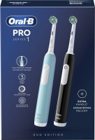 Электрическая зубная щетка Oral-B Pro Series 1 D305.523.3H (2 шт, черный/бирюзовый)