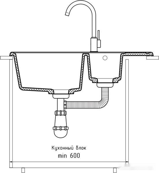 Кухонная мойка GranFest QUARZ Z-21K (темно-серый) Кухонная мойка GranFest QUARZ Z-21K (темно-серый)