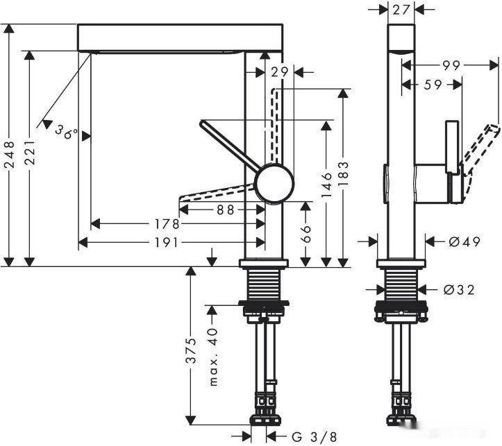 Смеситель Hansgrohe Finoris 76060000 Смеситель Hansgrohe Finoris 76060000