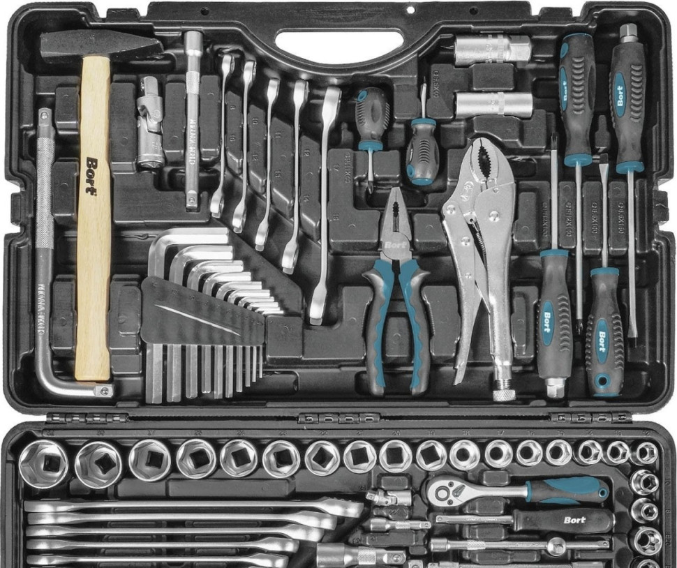 Универсальный набор инструментов BORT BTK-142 (142 предмета) Универсальный набор инструментов BORT BTK-142 (142 предмета)