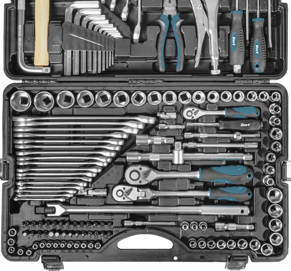 Универсальный набор инструментов BORT BTK-142 (142 предмета) Универсальный набор инструментов BORT BTK-142 (142 предмета)
