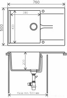 Кухонная мойка Polygran Gals 760 (серый 14)