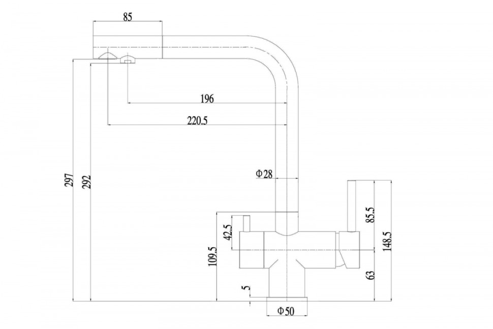 Смеситель ARFEKA AF SDS-03SS304 BLACK GRAFIT Смеситель ARFEKA AF SDS-03SS304 BLACK GRAFIT