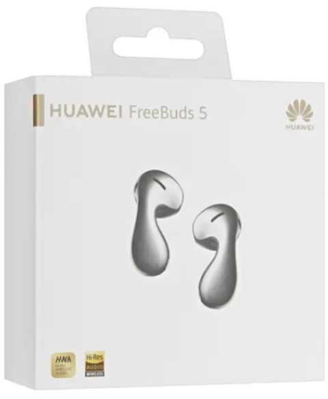 Наушники Huawei FreeBuds 5 (мерцающий серебристый, международная версия) Наушники Huawei FreeBuds 5 (мерцающий серебристый, международная версия)