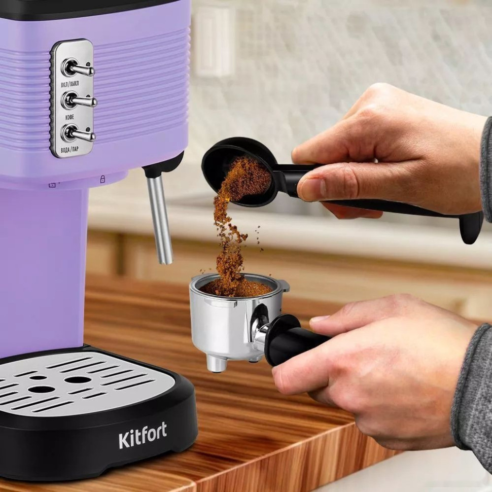 Рожковая кофеварка Kitfort KT-7180-3 Рожковая кофеварка Kitfort KT-7180-3