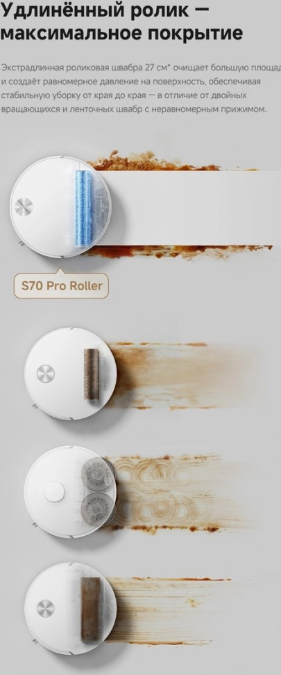 Робот-пылесос Trouver Robot Vacuum S70 Pro Roller White (евровилка, белый)