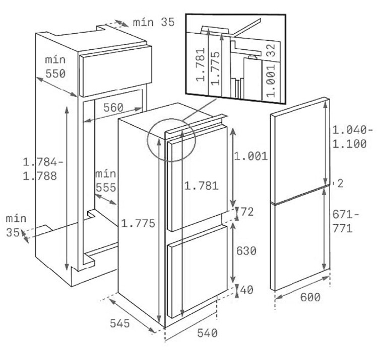 Холодильник с нижней морозильной камерой Teka CI3 320