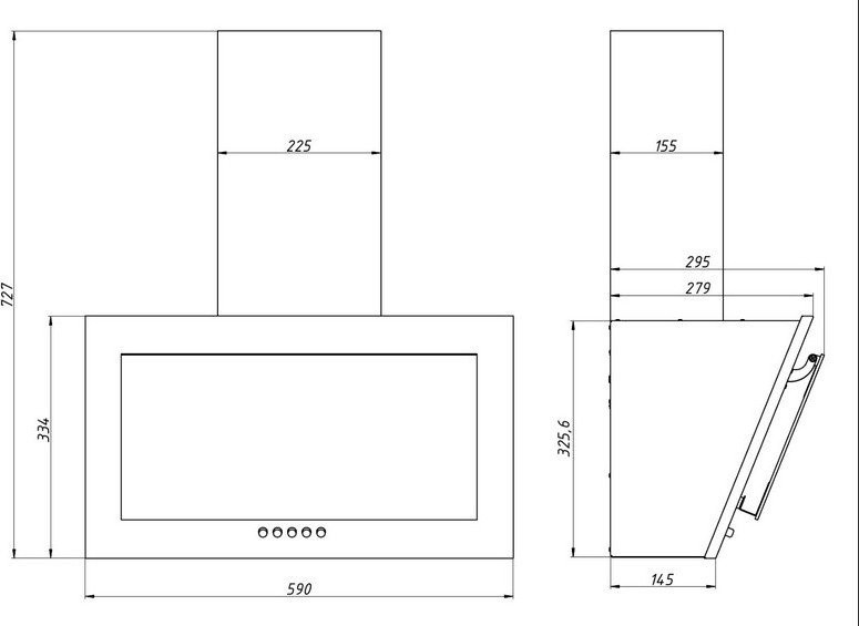 Вытяжка Elikor Коралл 60П-430-К3Д 266401 (черный/черное стекло)